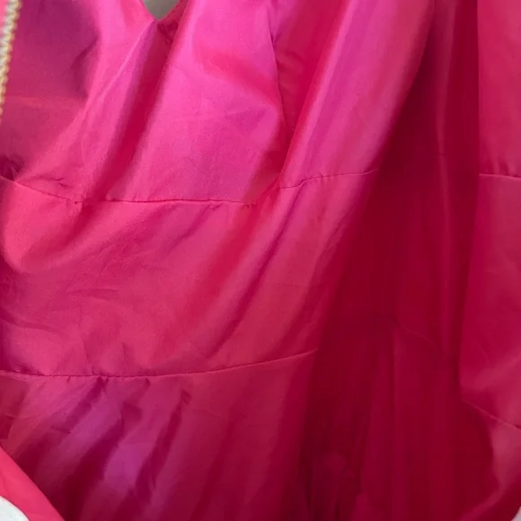 IEENA FOR MAC DUGGAL
Pink V Neck Fit & Flare Mini Dress -10 - Picture 12 of 14